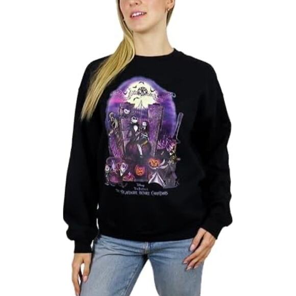 Disney Burton Nightmare Before Christmas Jack Front / Back Graphic Sweatshirt L - Picture 1 of 9